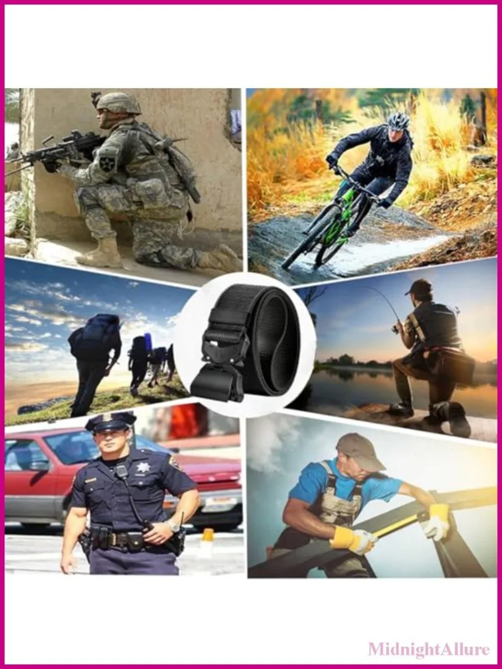 Nylon Belt Military Hiking Rigger 1.5 inch Work Belt Quick Release Buckle